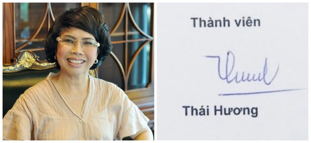 Chữ ký của doanh nhân Thái Hương