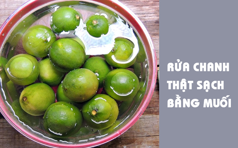 rửa sạch chanh bằng muối