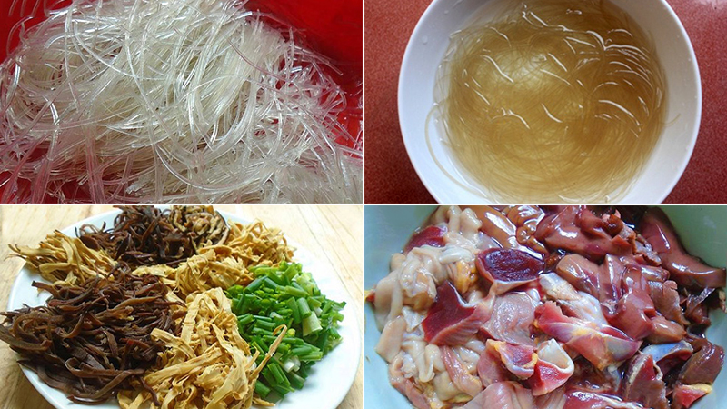 cách nấu miến lòng gà 1