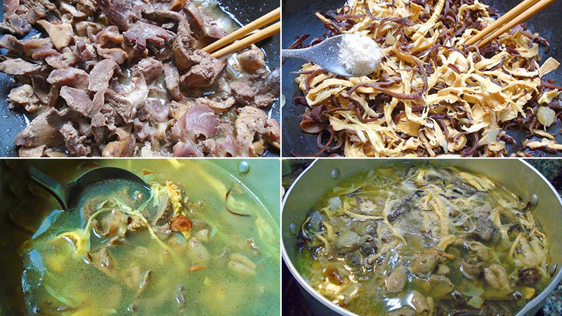 cách nấu miến lòng gà 2